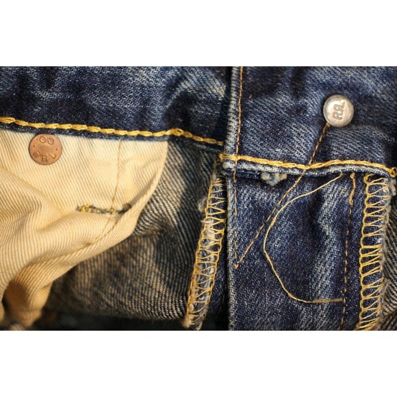 RRL Double RL Mens 36 x 34 Japanese Selvedge Distressed High Slim Jeans NEW K535 - Picture 13 of 13